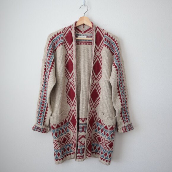 Lucky Brand Sweaters - Lucky Brand Aztec Southwestern Open Front Cardigan | M